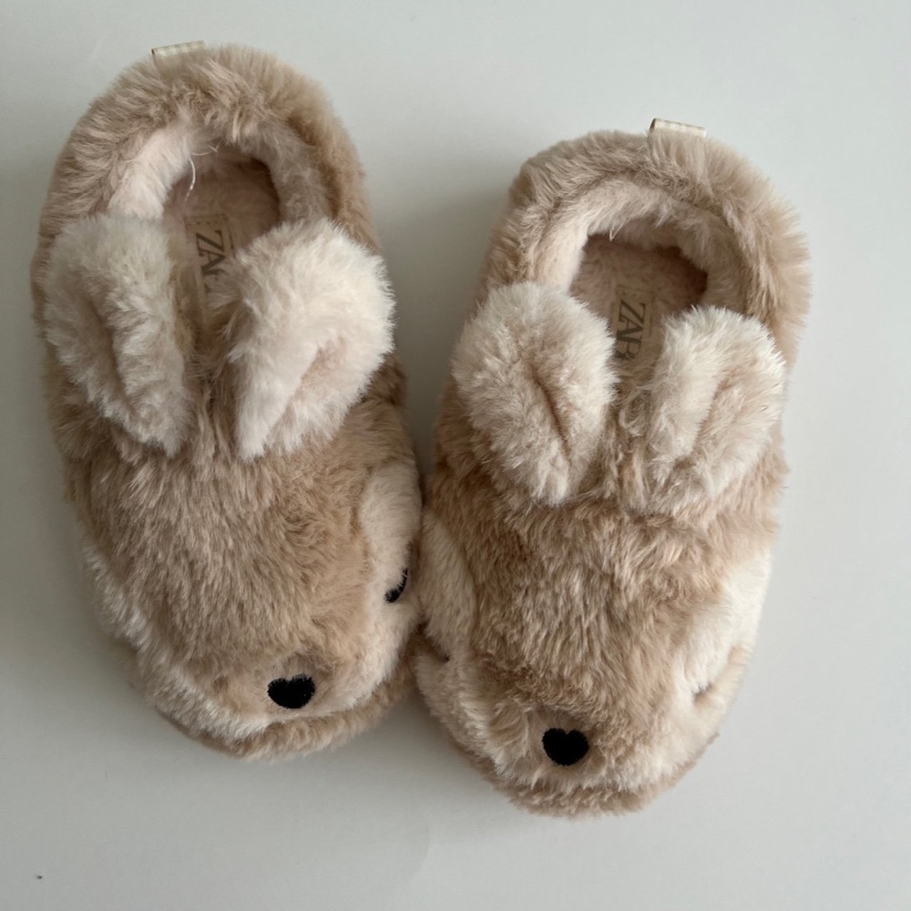 Zara Kids Fuzzy Bunny Slippers